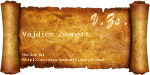 Vajdics Zsanett névjegykártya